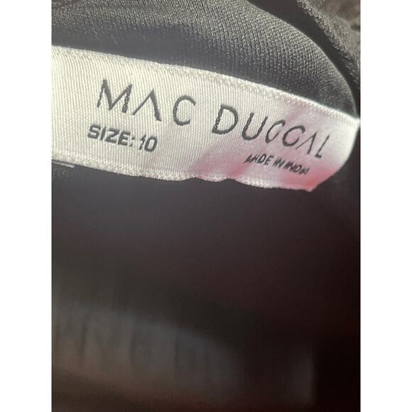 Mac Duggal Asymmetric Floral Chiffon High-Low Sleeveless Black Gown Size 10 NWT - Picture 12 of 13